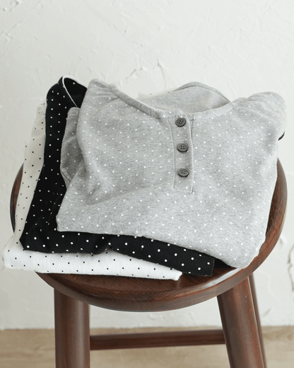 Dot henryneck tops