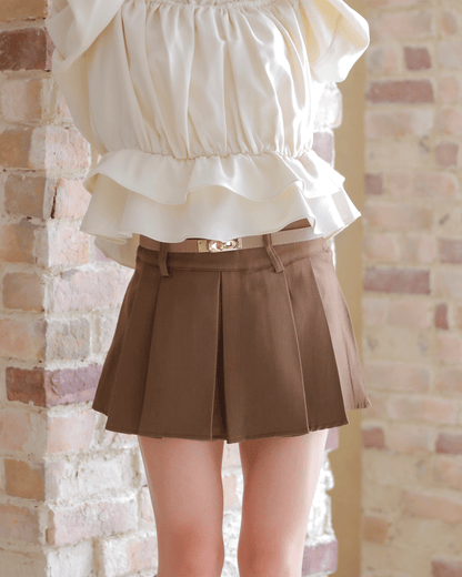 Short Pleated Skirt Pants（ベルト付き）