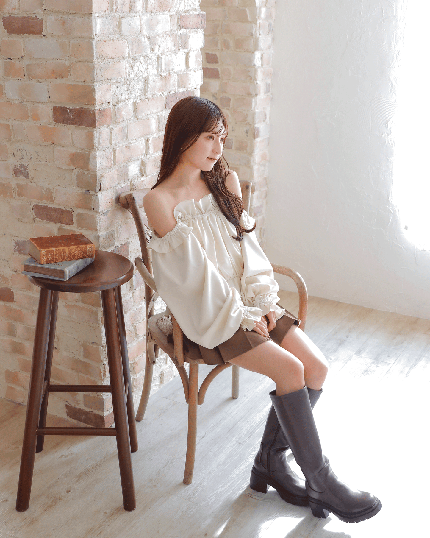 Short Pleated Skirt Pants（ベルト付き）