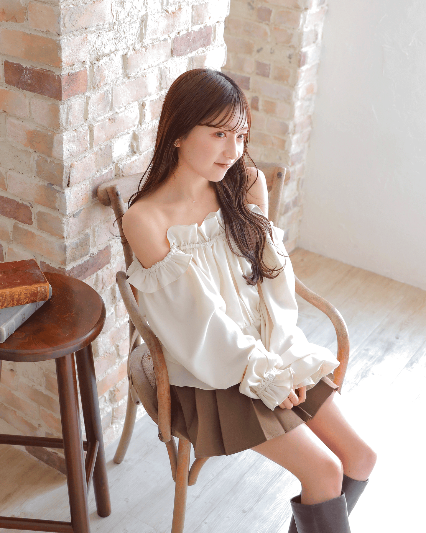 Short Pleated Skirt Pants（ベルト付き）