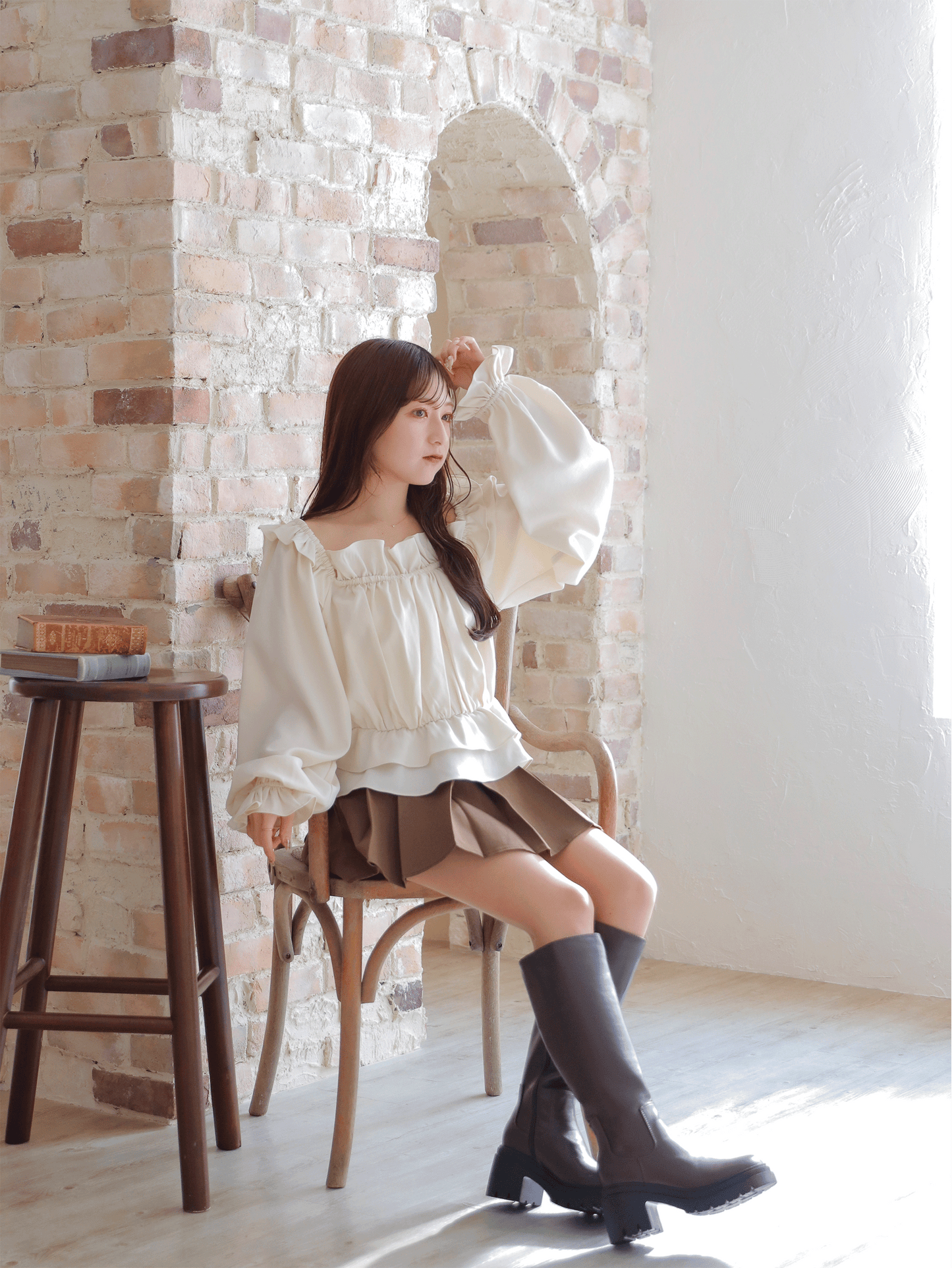 Short Pleated Skirt Pants（ベルト付き）