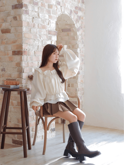 Short Pleated Skirt Pants（ベルト付き）