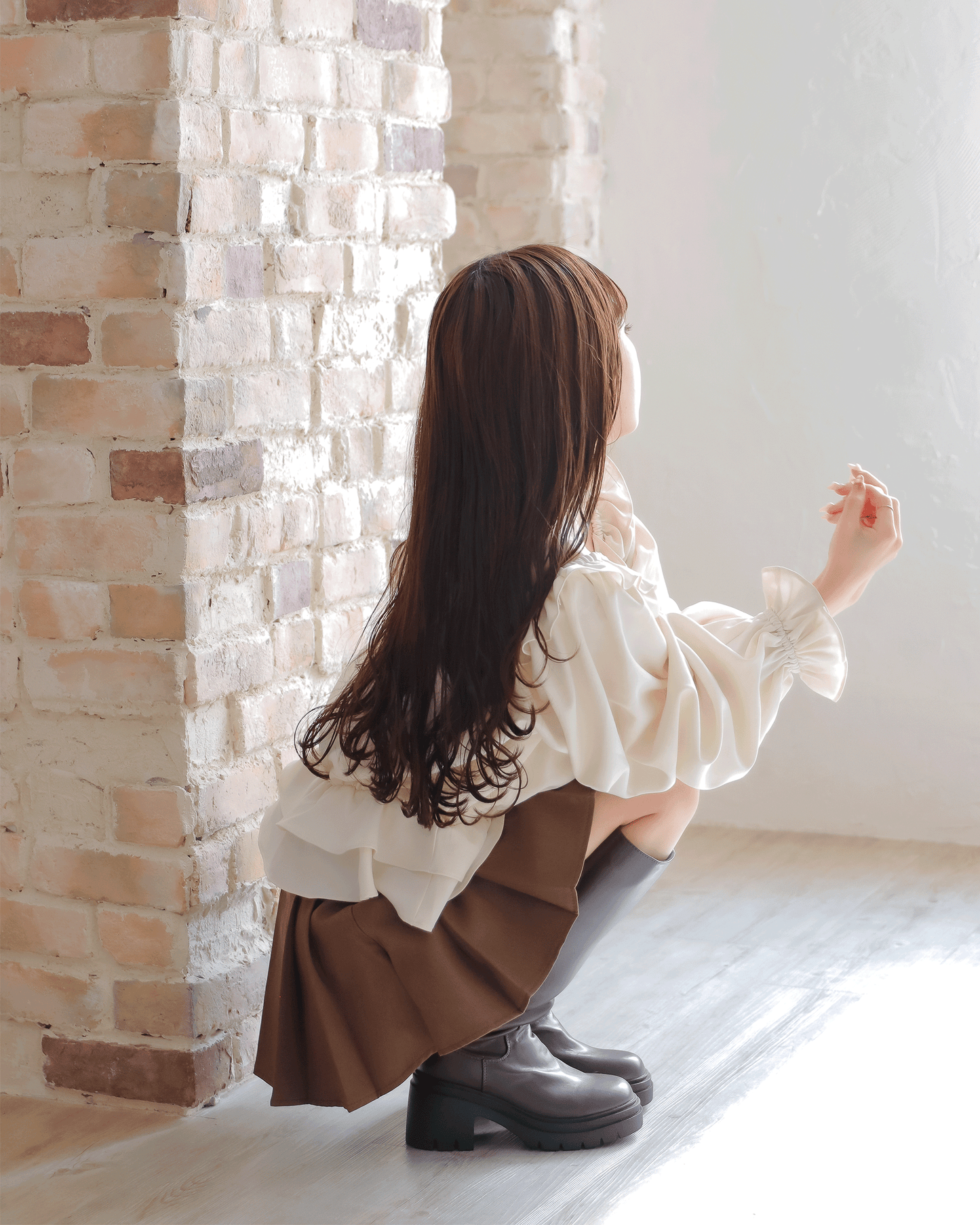Short Pleated Skirt Pants（ベルト付き）