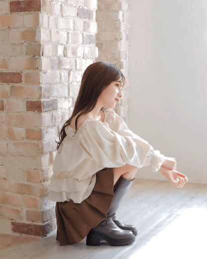 Short Pleated Skirt Pants（ベルト付き）