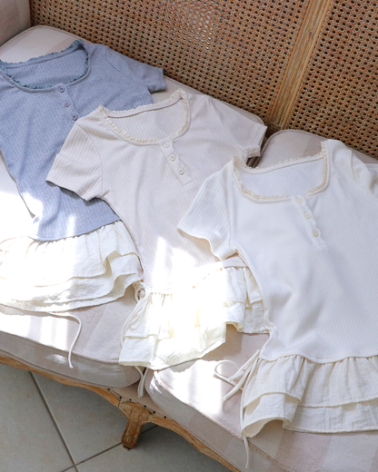 ruffled hem t-shirt