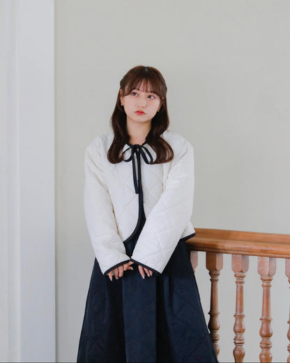 Ribbon quilting 2way one-piece