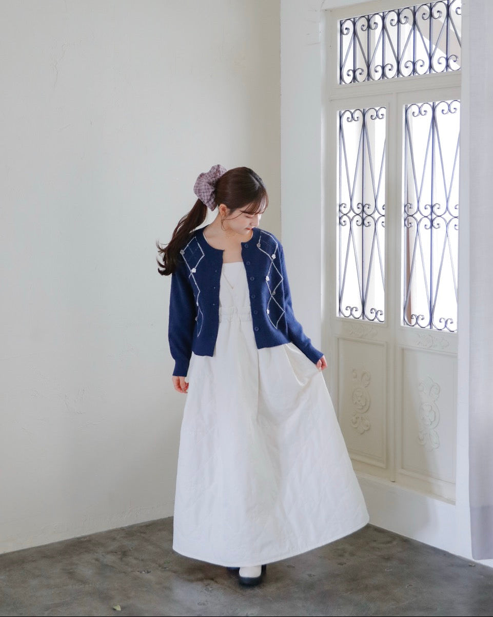 Ribbon quilting 2way one-piece