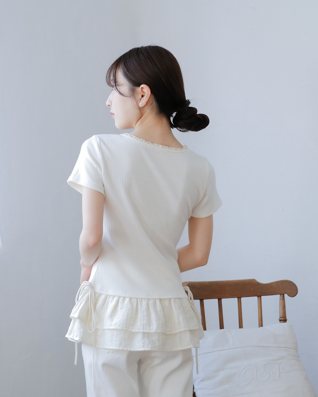 ruffled hem t-shirt