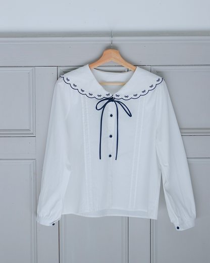 ribbon embroidered blouse