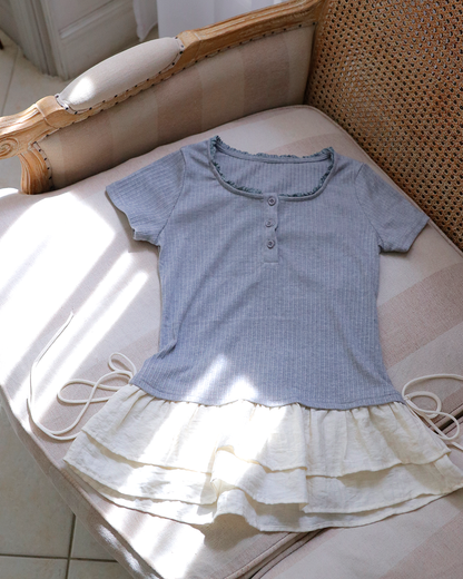 ruffled hem t-shirt