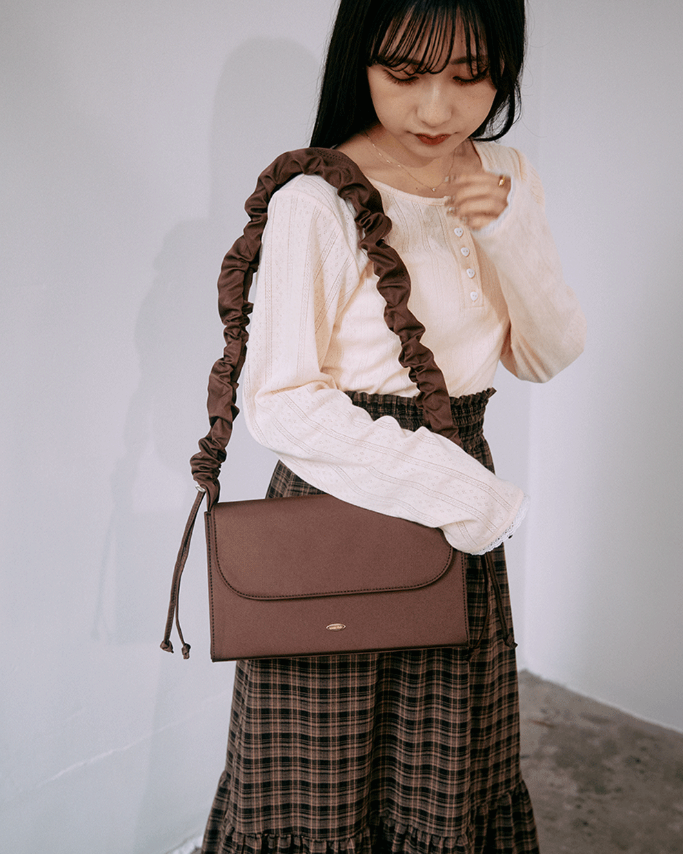 Gathered Shoulder Square Bag