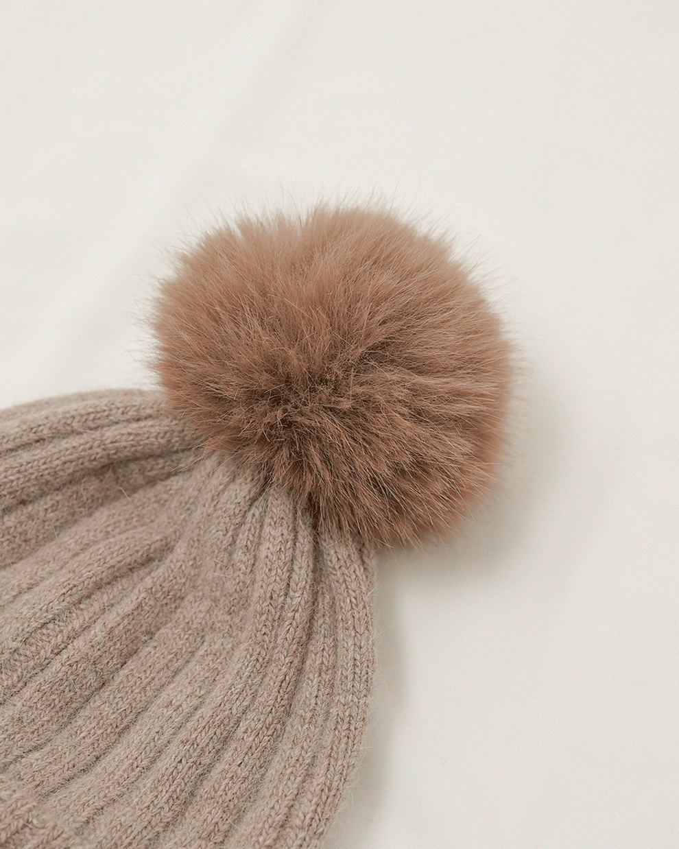 fur ponpon knit cap