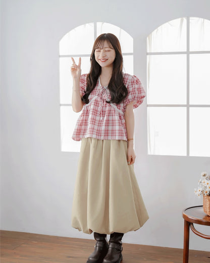 Ribbon Check Blouse