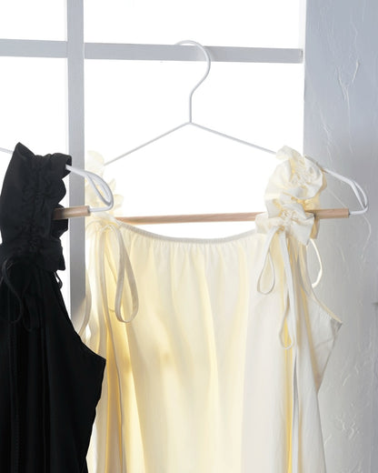 Gathered Ribbon strap Dress