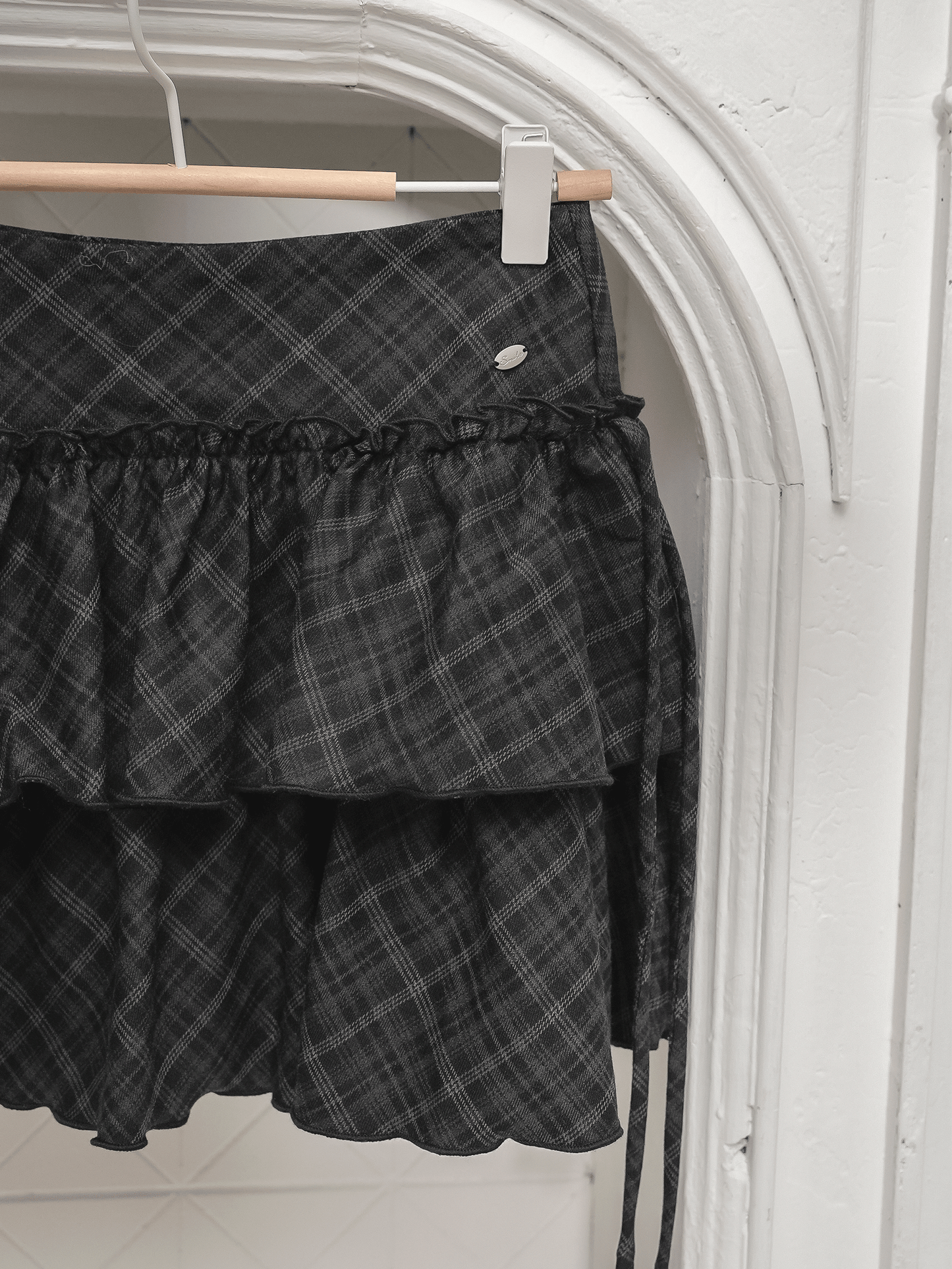 Tiered Check Frill Skirt