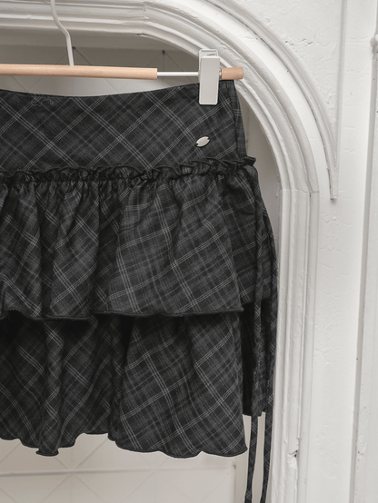 Tiered Check Frill Skirt