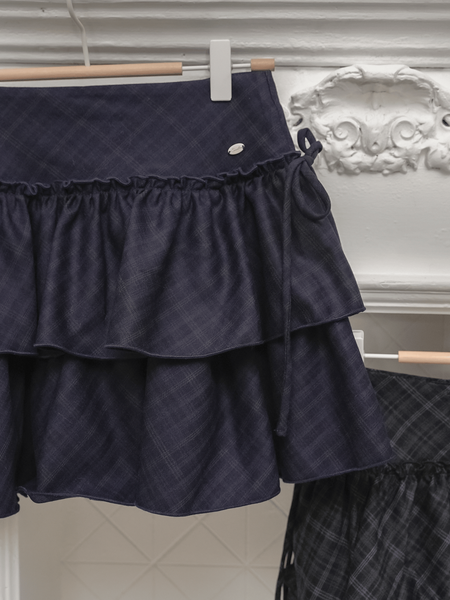 Tiered Check Frill Skirt
