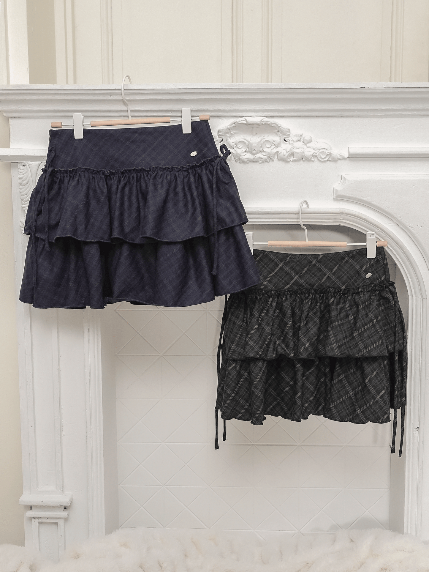 Tiered Check Frill Skirt